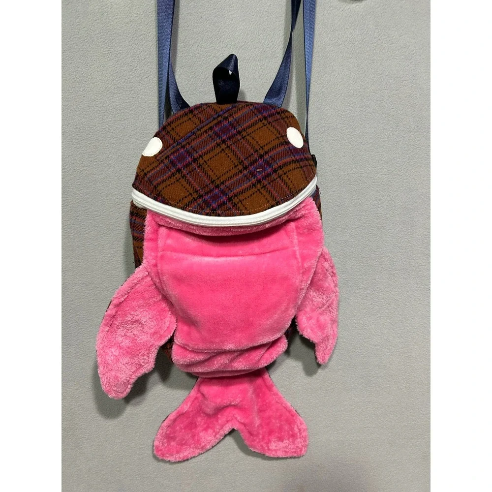Homer Whales mini Backpack Handmade upcycled Fish zip close Abigail Kokai Alaska